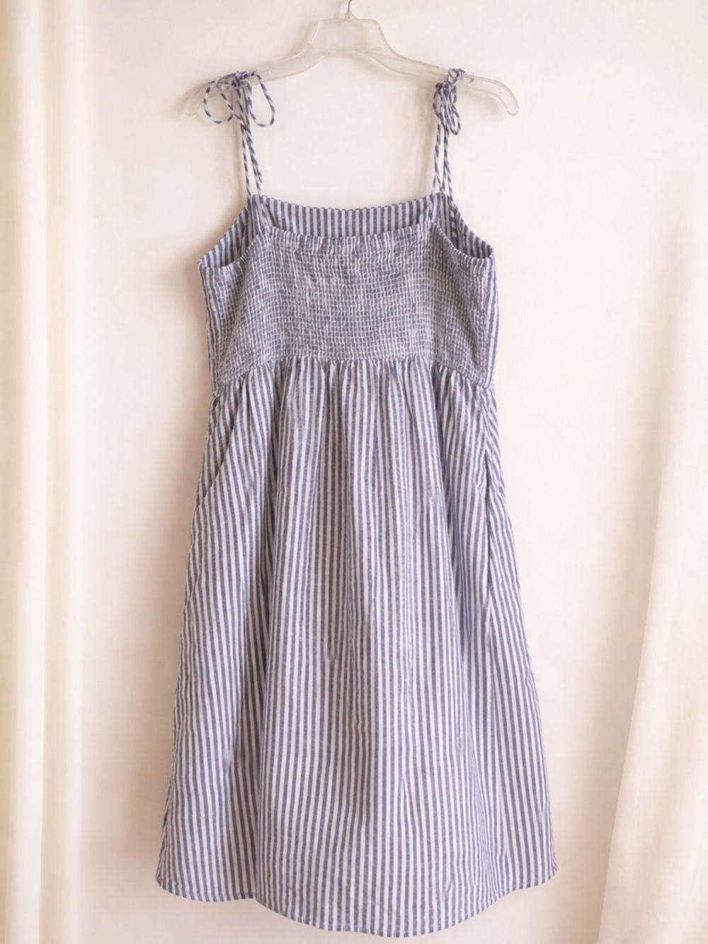 Old Navy Blue & White Striped Tie-Shoulder Mini Dress - Picture 2 of 5